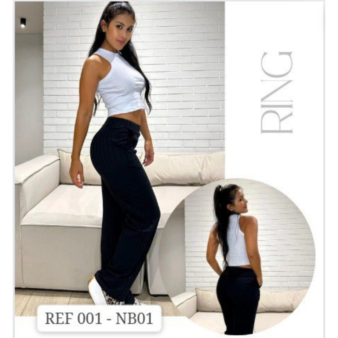 PANTALON RIB BLANCO